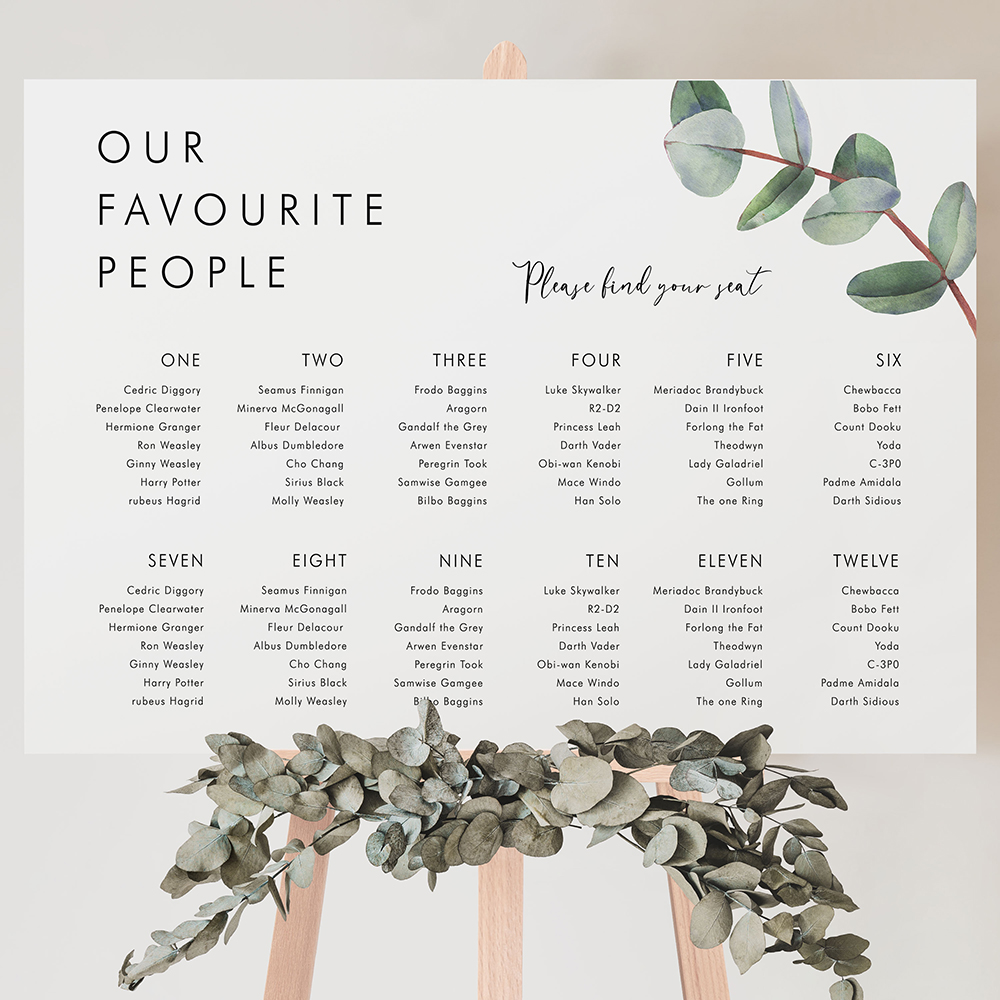 'Campagna Eucalyptus CP02' Large White Table Plan A2/A1