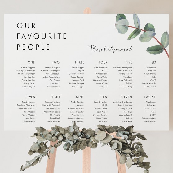 'Campagna Eucalyptus CP02' Large White Table Plan A2/A1