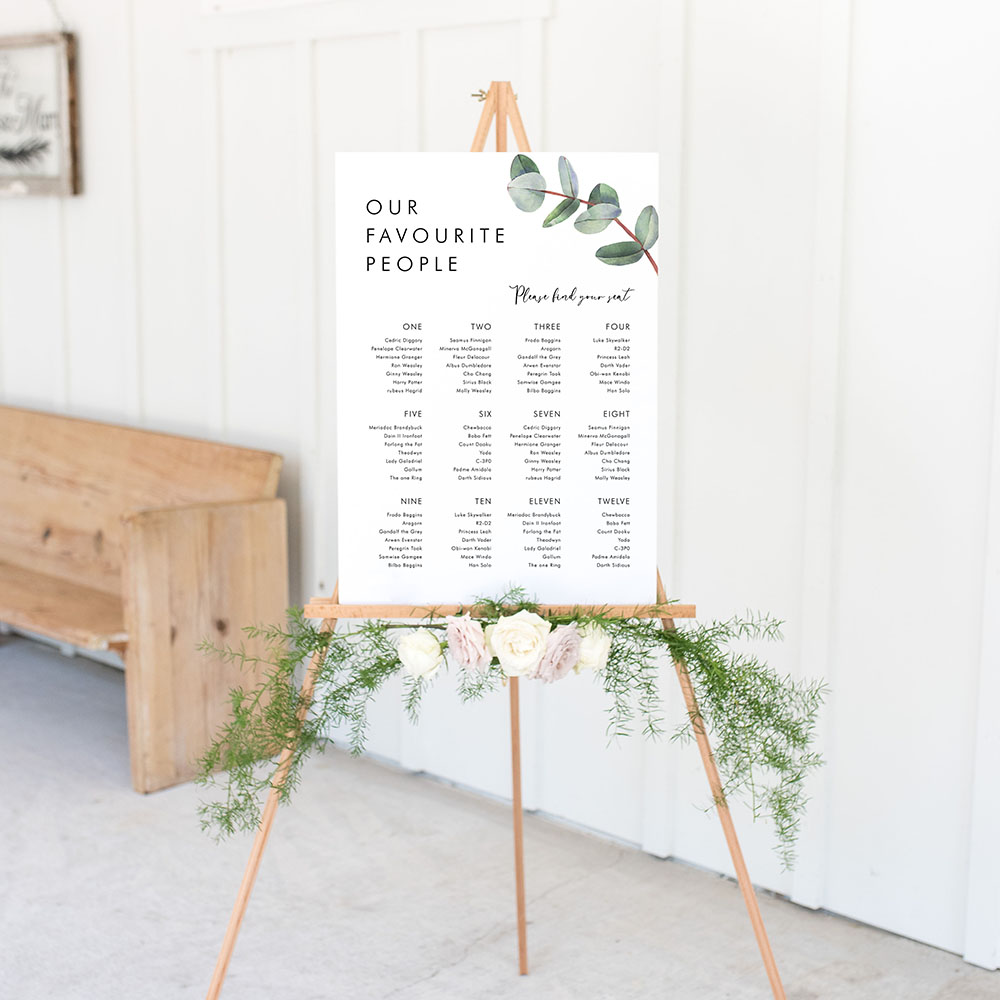 'Campagna Eucalyptus CP02' Large White Table Plan A2/A1