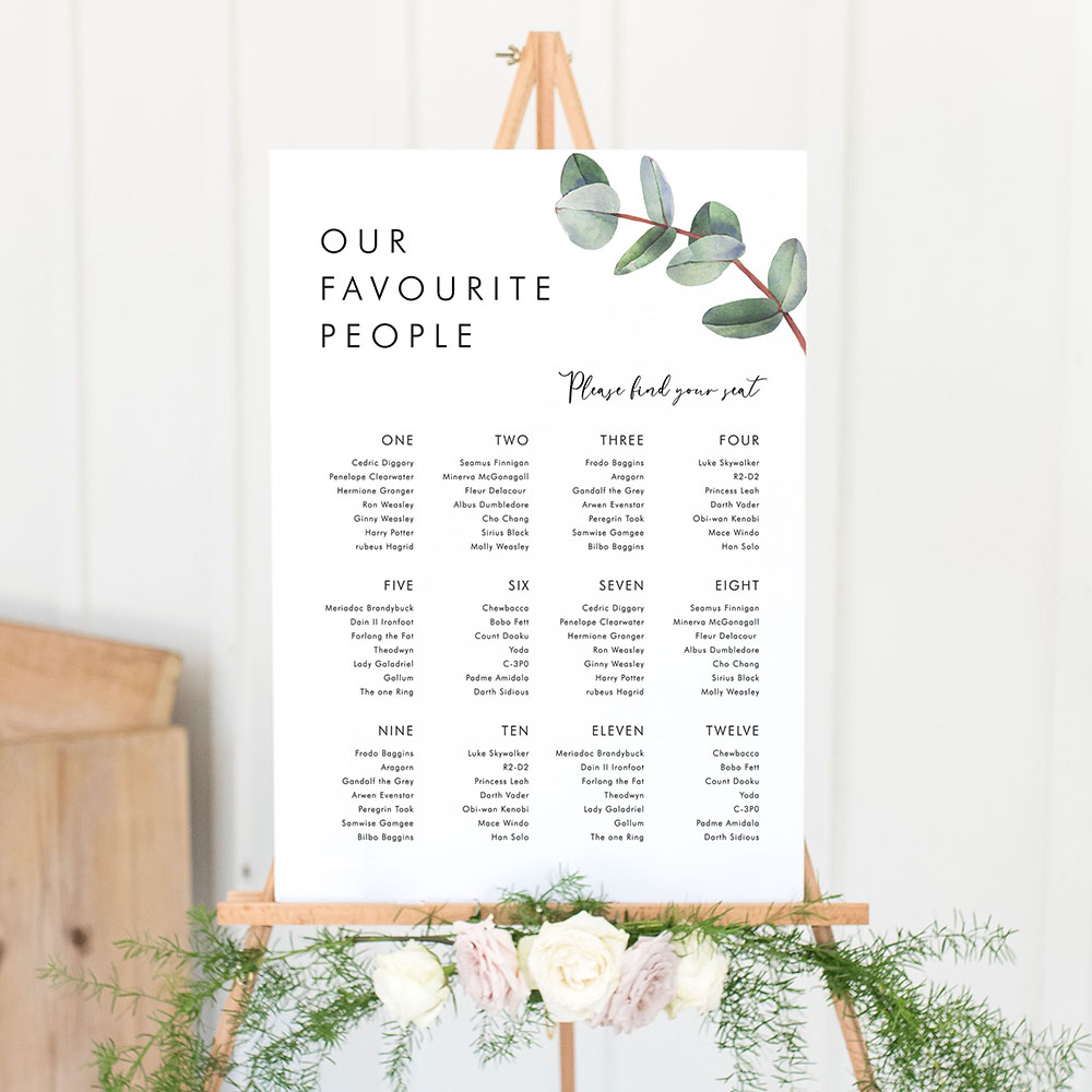 'Campagna Eucalyptus CP02' Large White Table Plan A2/A1