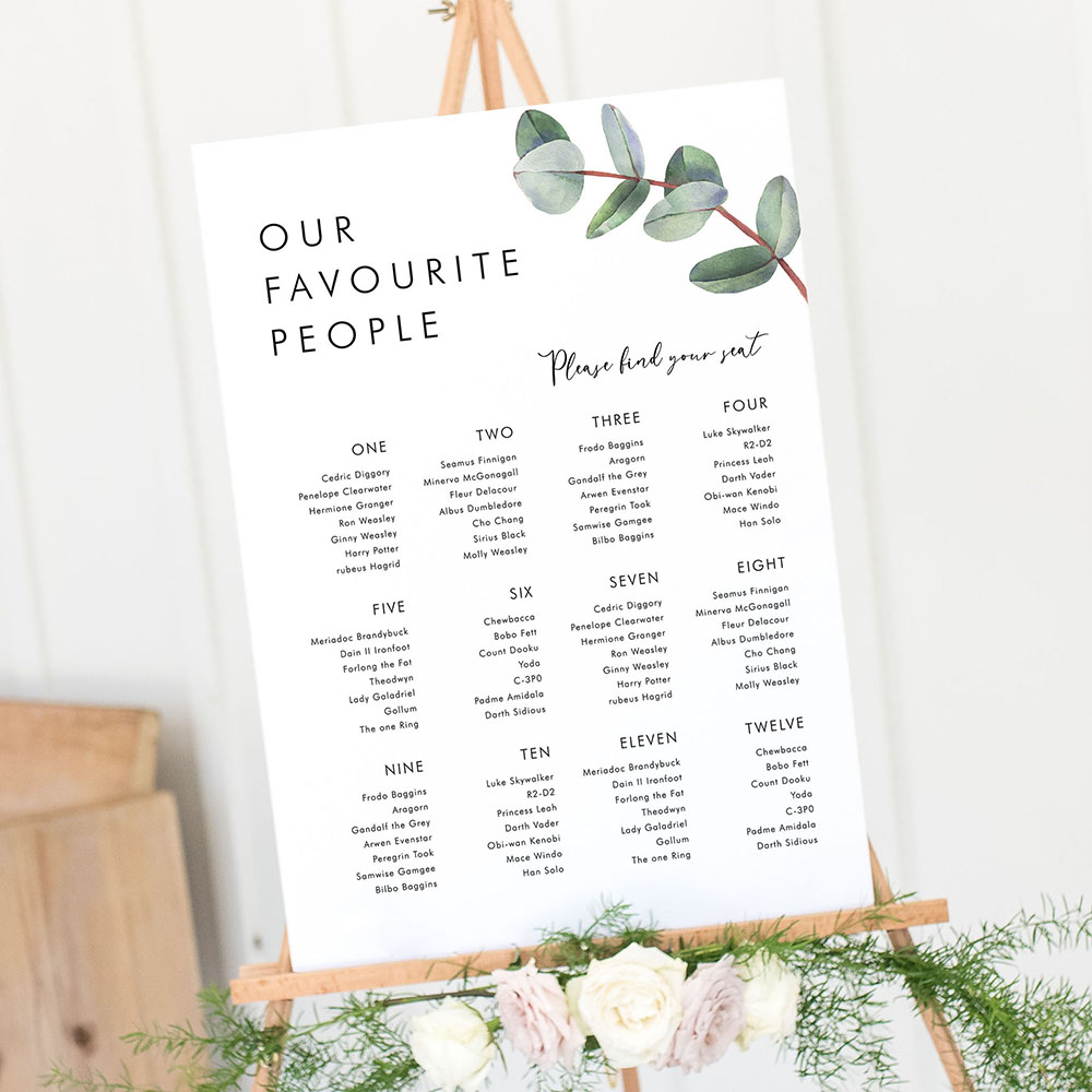 'Campagna Eucalyptus CP02' Large White Table Plan A2/A1