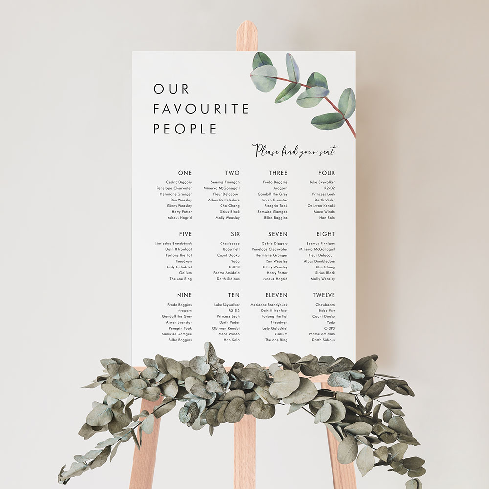 'Campagna Eucalyptus CP02' Large White Table Plan A2/A1