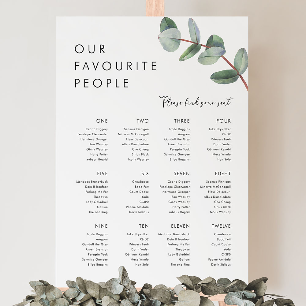 'Campagna Eucalyptus CP02' Large White Table Plan A2/A1
