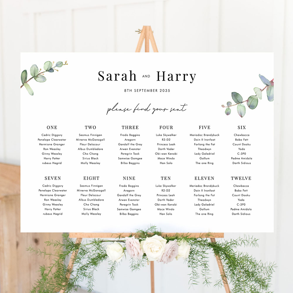 'Campagna Eucalyptus CP03' Large White Table Plan A2/A1