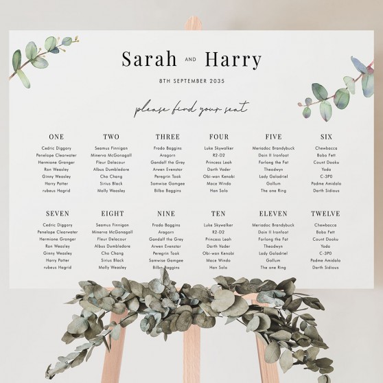 'Campagna Eucalyptus CP03' Large White Table Plan A2/A1