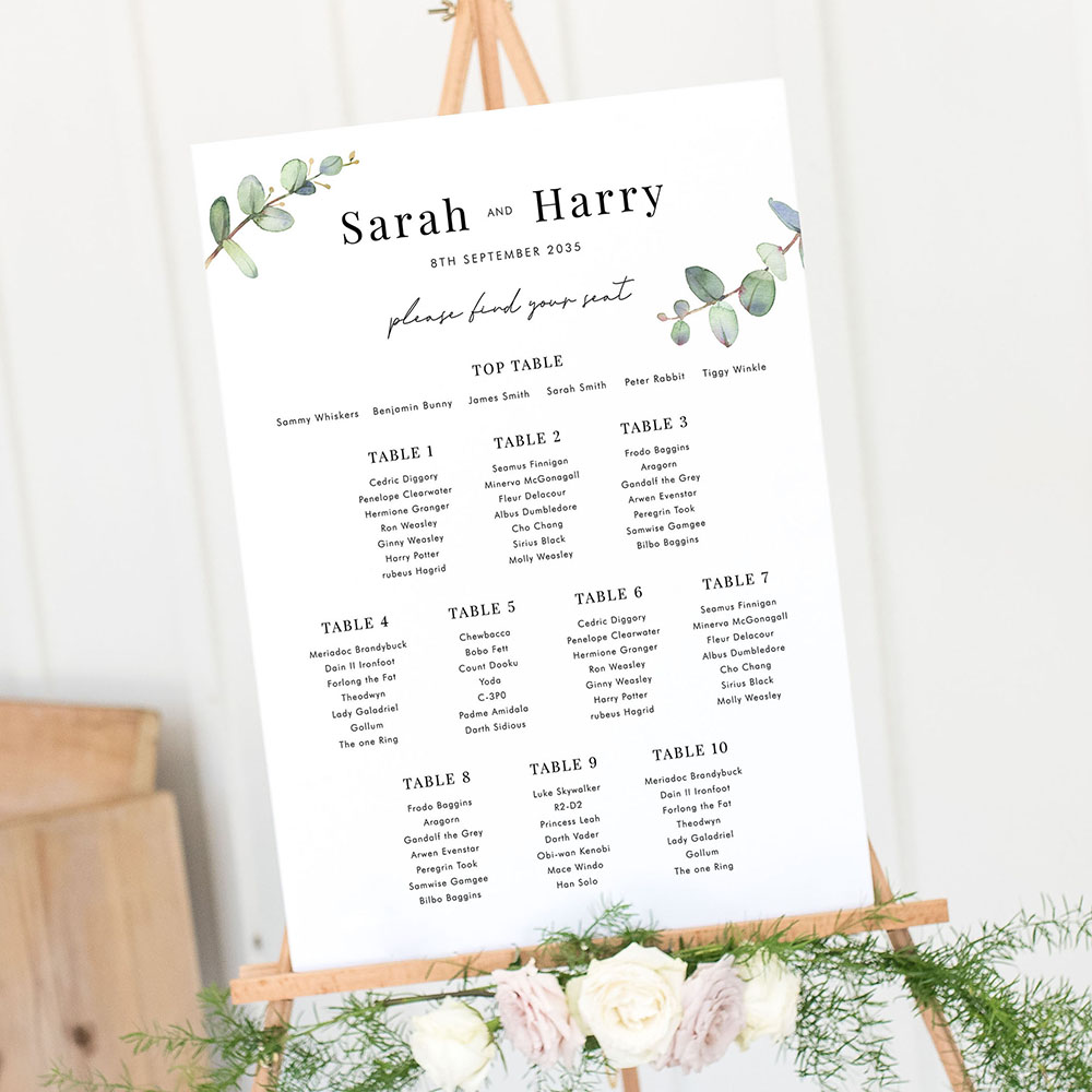 'Campagna Eucalyptus CP03' Large White Table Plan A2/A1