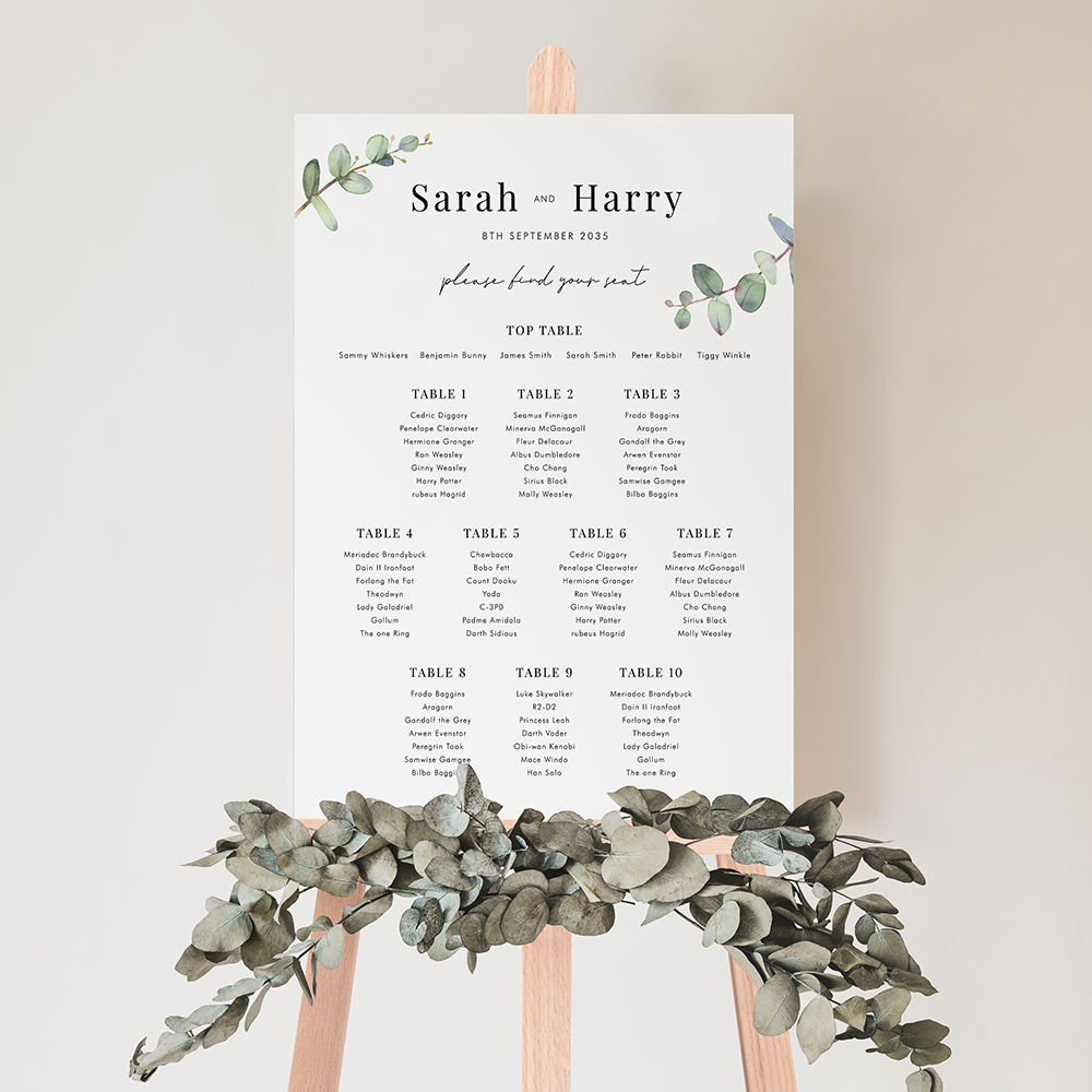 'Campagna Eucalyptus CP03' Large White Table Plan A2/A1