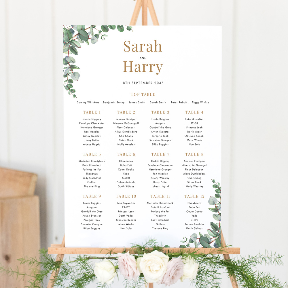 'Campagna Eucalyptus CP01' Large White Table Plan A2/A1