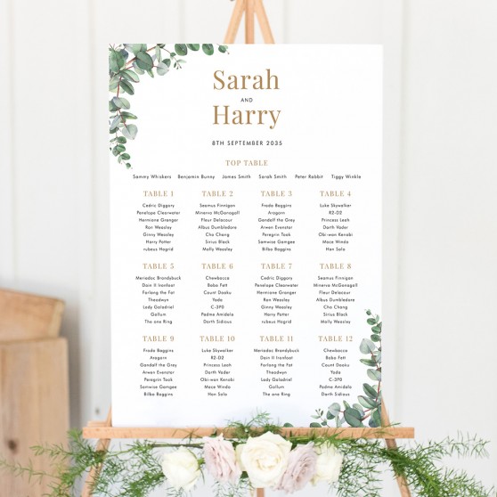 'Campagna Eucalyptus CP01' Large White Table Plan A2/A1