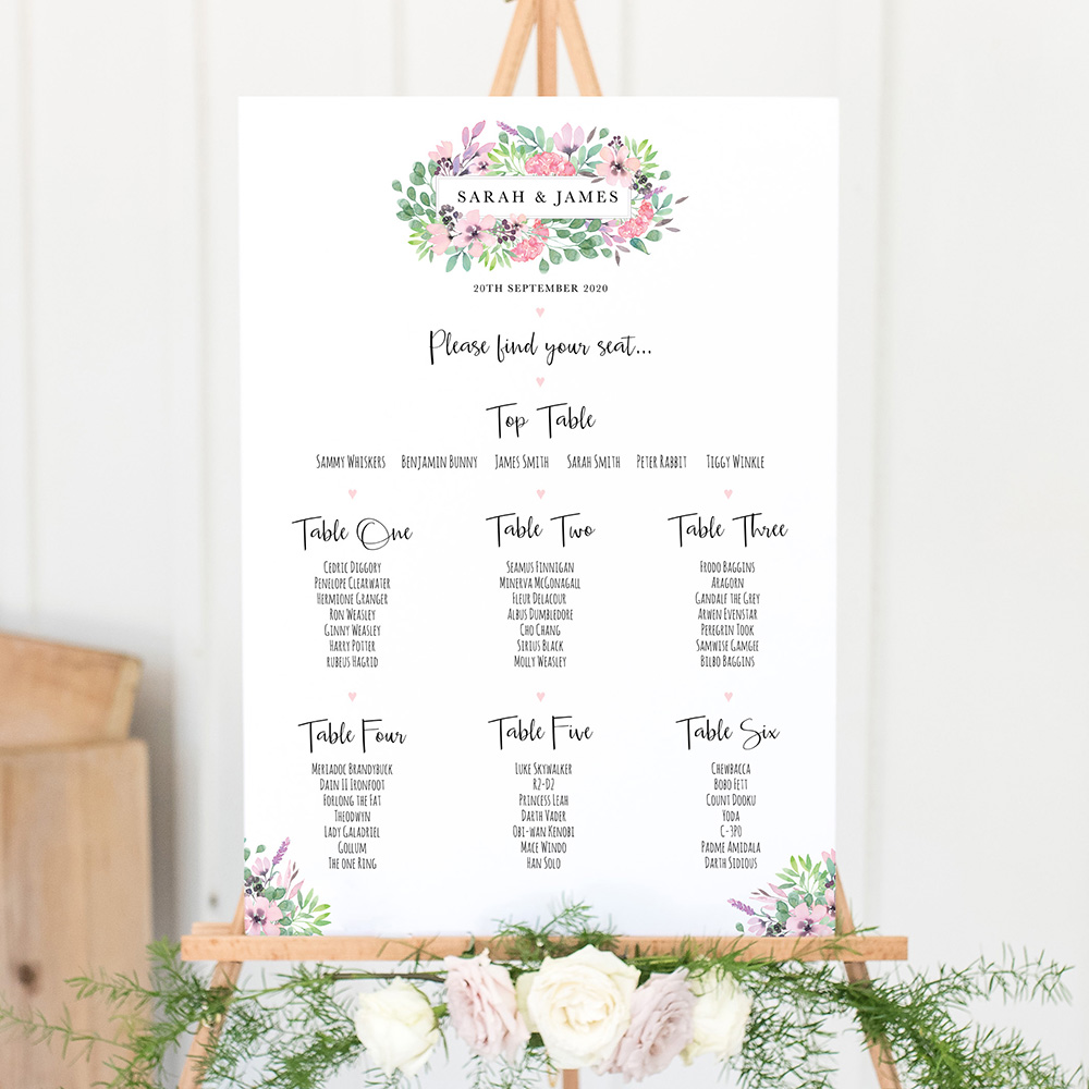 'Chloe' Large White Table Plan A2/A1