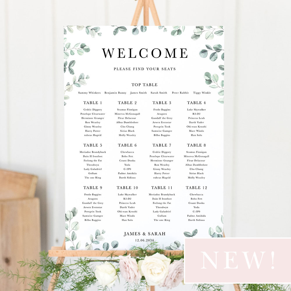 'Eucalyptus EC10' Large White Table Plan A2/A1