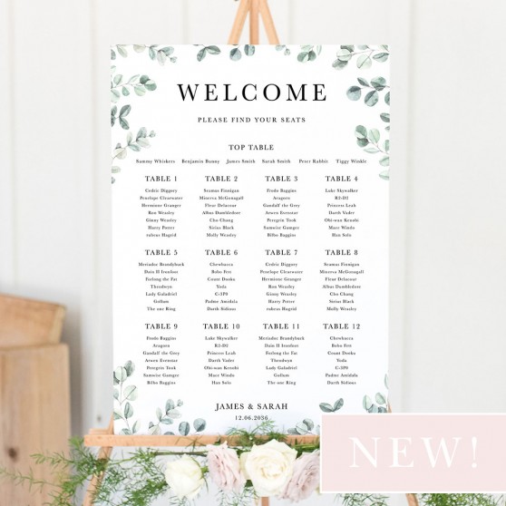 'Eucalyptus EC10' Large White Table Plan A2/A1