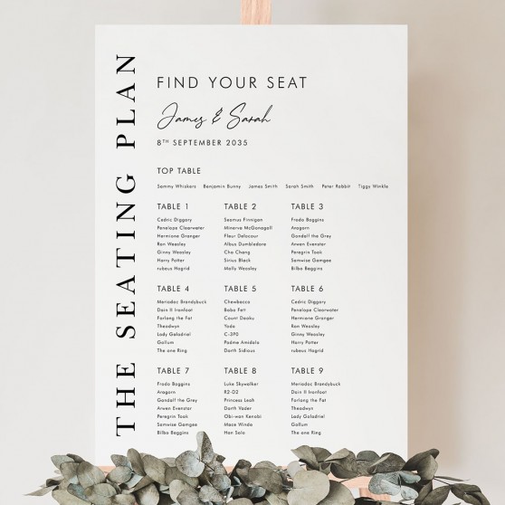 'Matthew' Large White Table Plan A2/A1