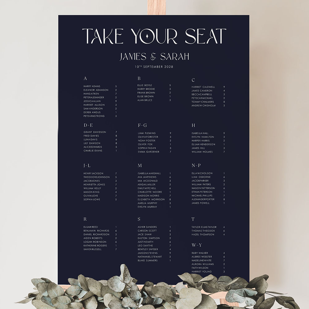 'Moon & Stars' Large Table Plan A2/A1