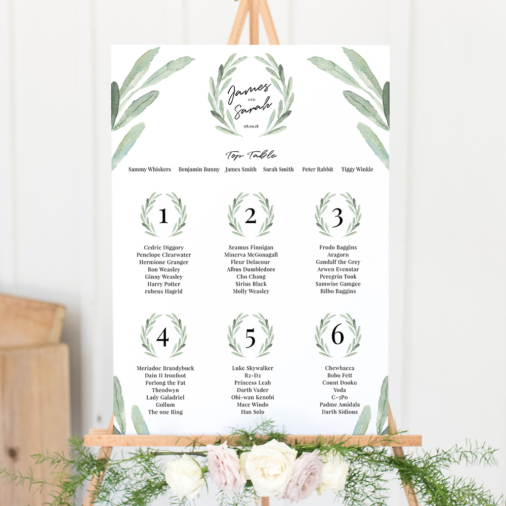 'Olive' Large White Table Plan A2/A1