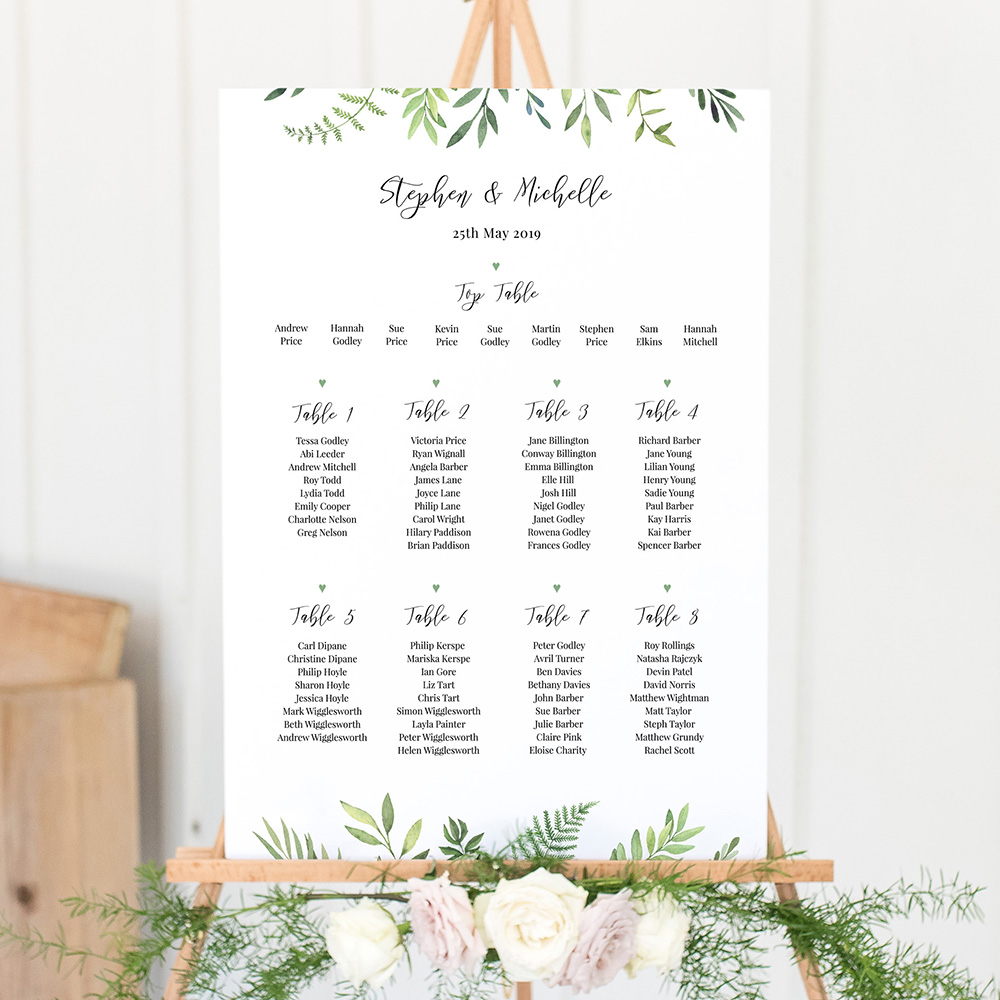 'Ophelia' Large White Table Plan A2/A1