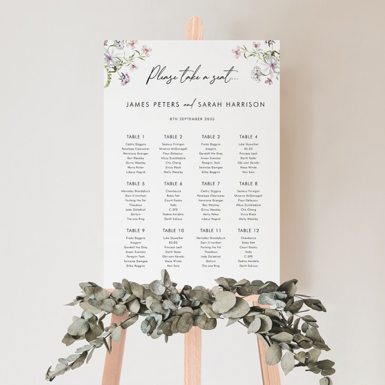 'Spring Blush SC11' Large White Table Plan A2/A1