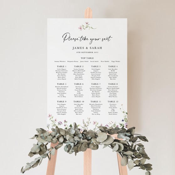 'Spring Blush SC12' Large White Table Plan A2/A1