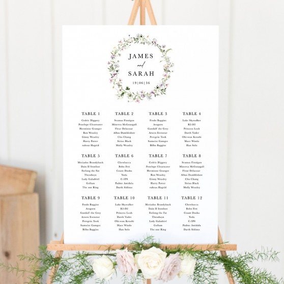 'Spring Blush SC13' Large White Table Plan A2/A1