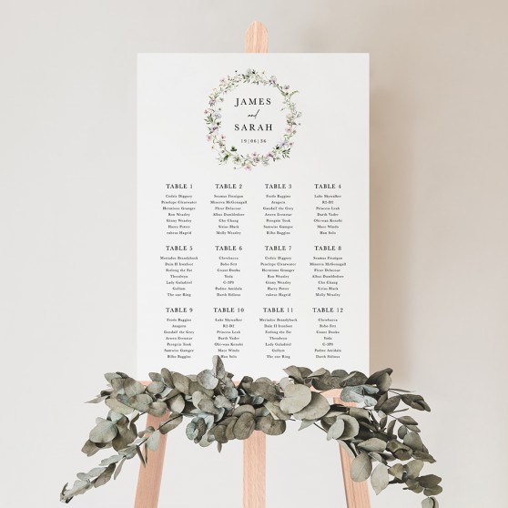 'Spring Blush SC13' Large White Table Plan A2/A1
