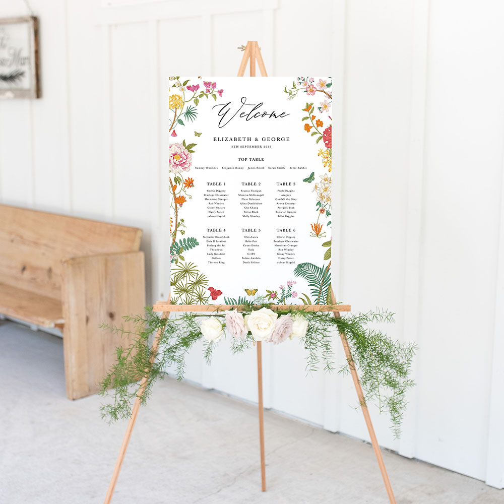 'Vintage Blooms VB10' Large White Table Plan A2/A1