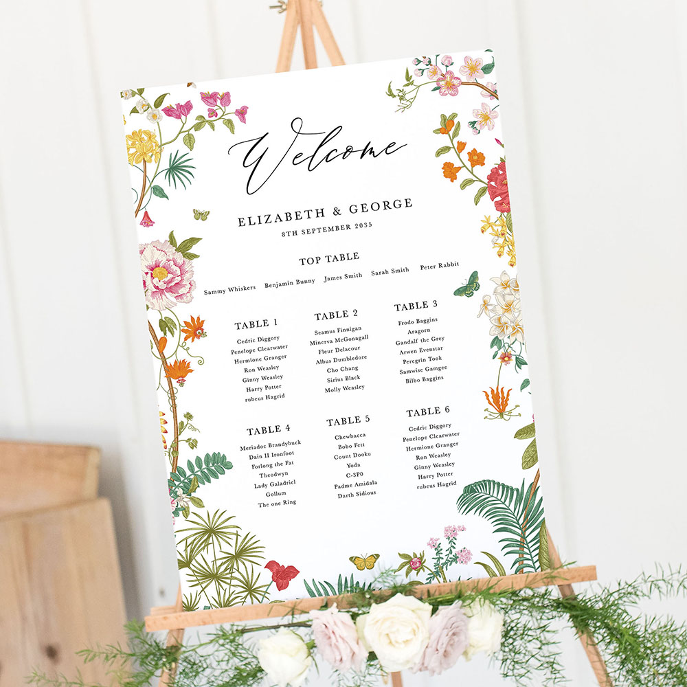 'Vintage Blooms VB10' Large White Table Plan A2/A1