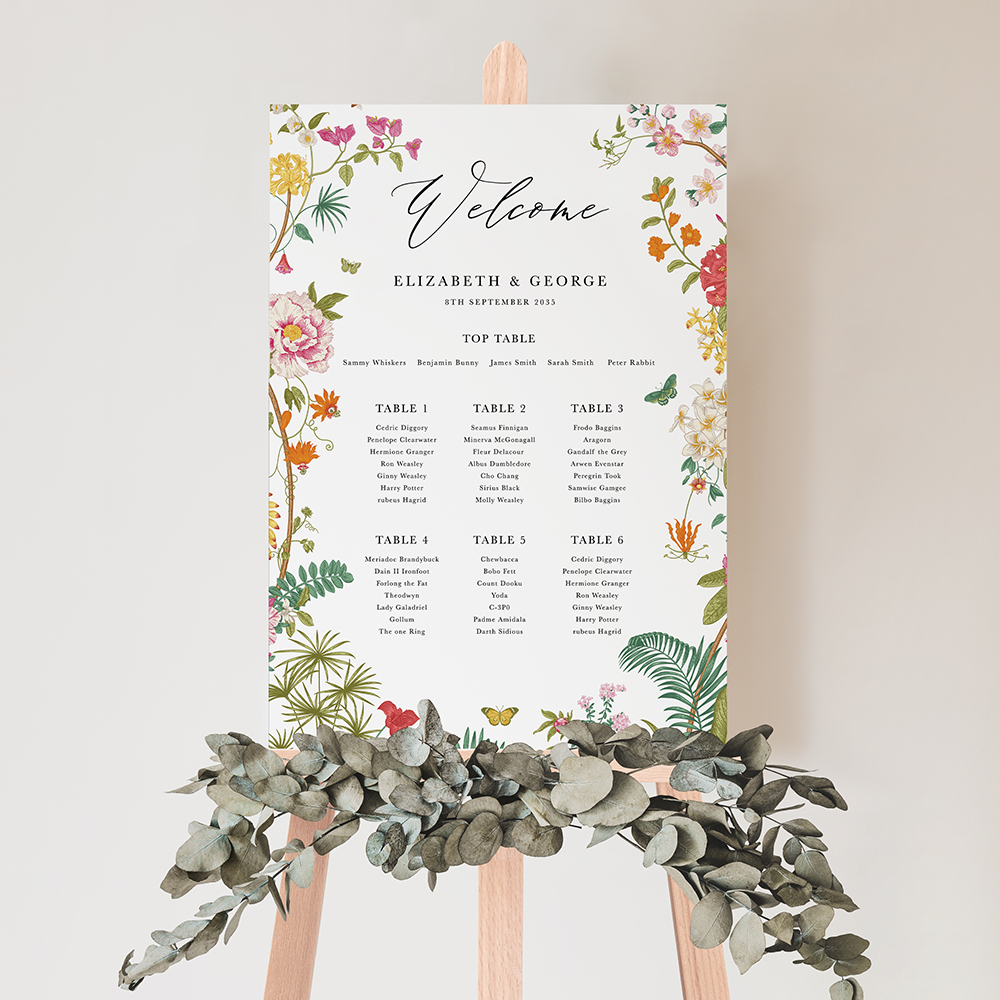 'Vintage Blooms VB10' Large White Table Plan A2/A1