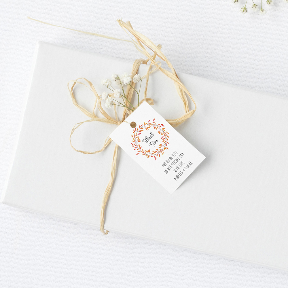 'Autumn Orange' Favour Tags