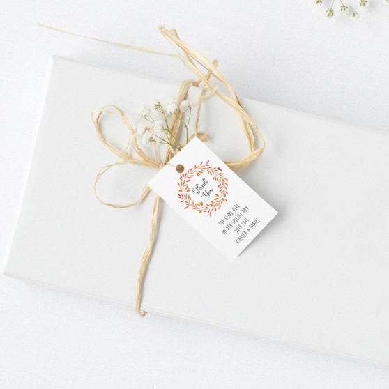 'Autumn Orange' Favour Tags
