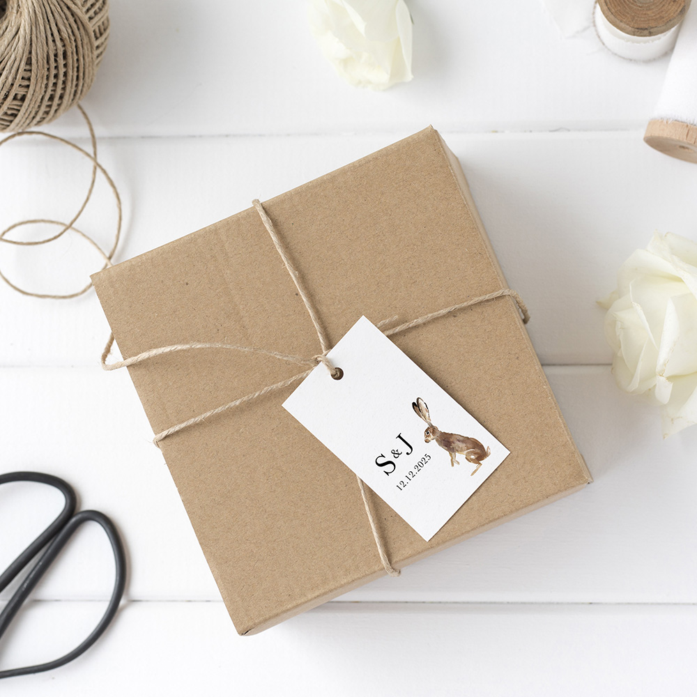 'Christmas Hare' Favour Tags