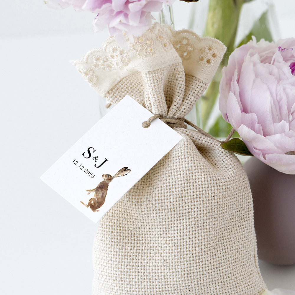 'Christmas Hare' Favour Tags