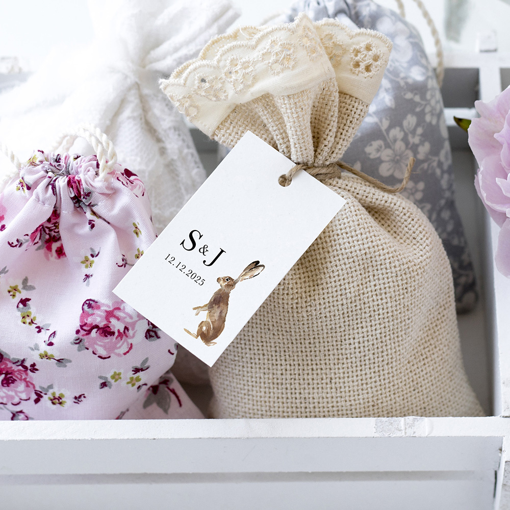 'Christmas Hare' Favour Tags