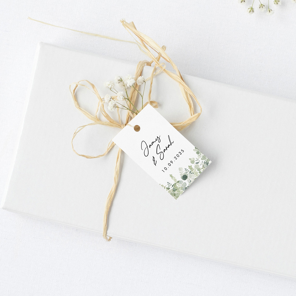 'Classic Eucalyptus' Favour Tags