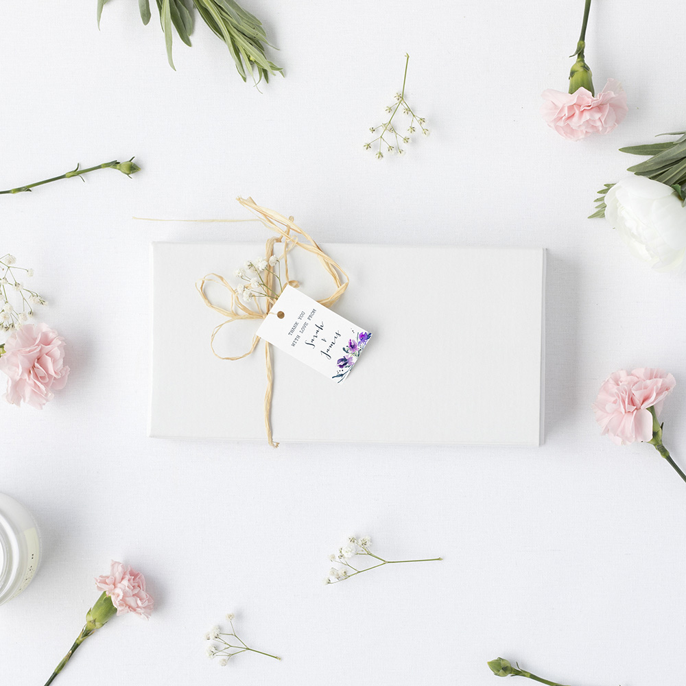 'Midnight Iris' Favour Tags