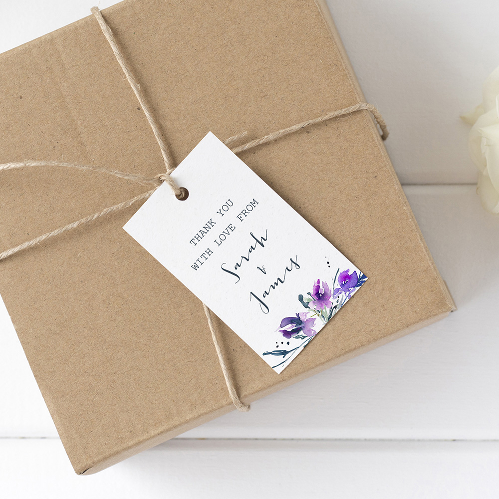 'Midnight Iris' Favour Tags