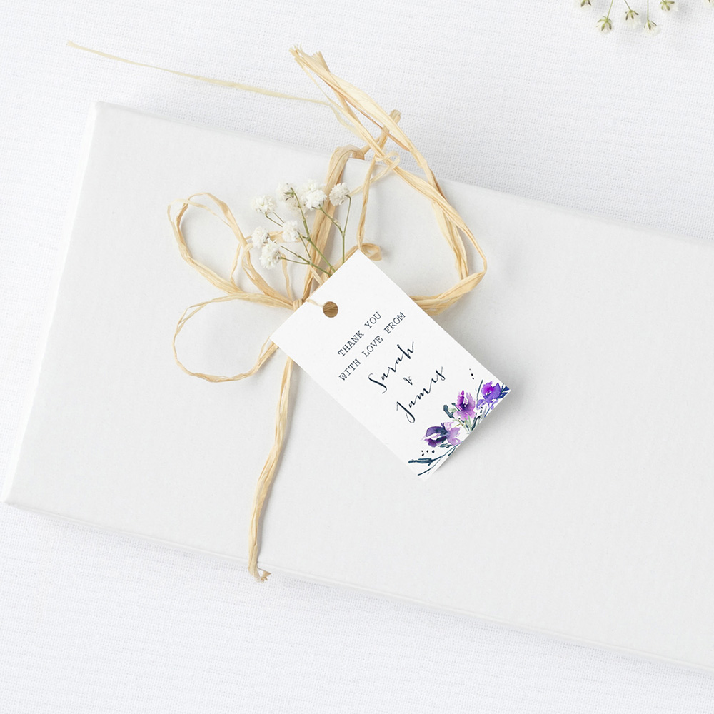 'Midnight Iris' Favour Tags