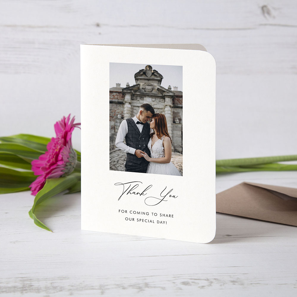 'Calligraphy 1' Folded Photo Thank You Card