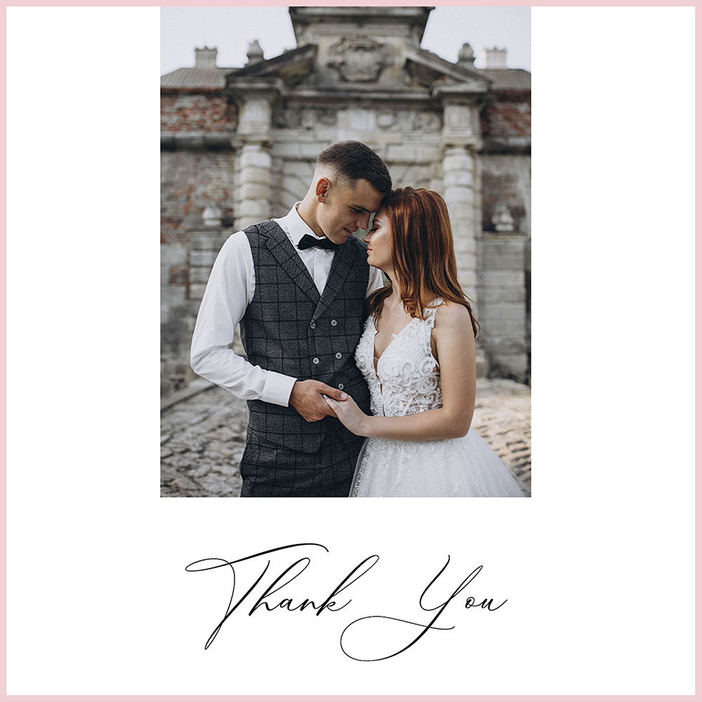 'Calligraphy 1' Folded Photo Thank You Card