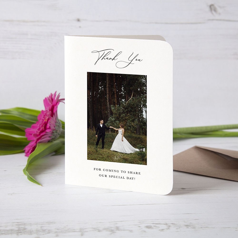 'Calligraphy 3' Folded Photo Thank You Card