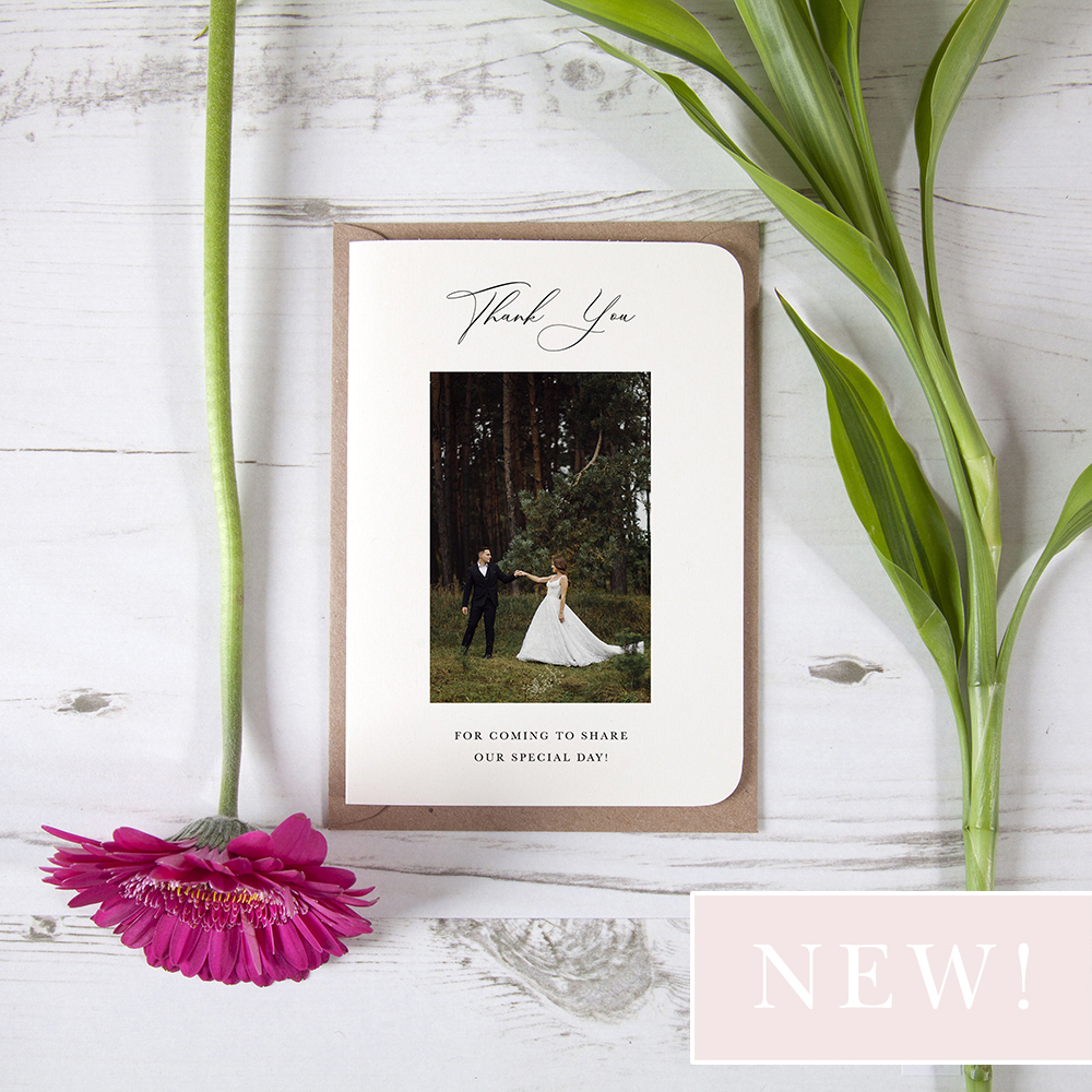 'Calligraphy 3' Folded Photo Thank You Card