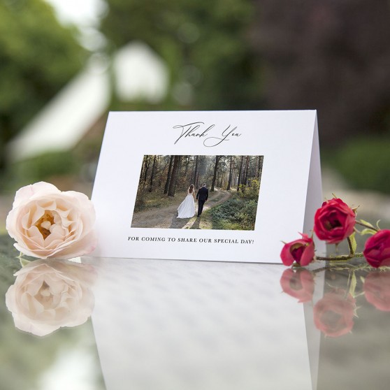 'Calligraphy 3' Folded Photo Thank You Card