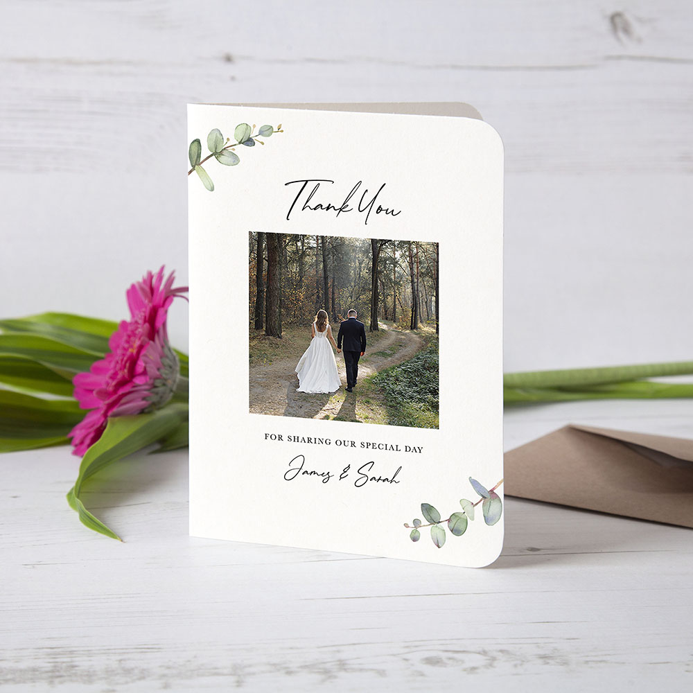 'Campagna Eucalyptus' Folded Photo Thank You Card