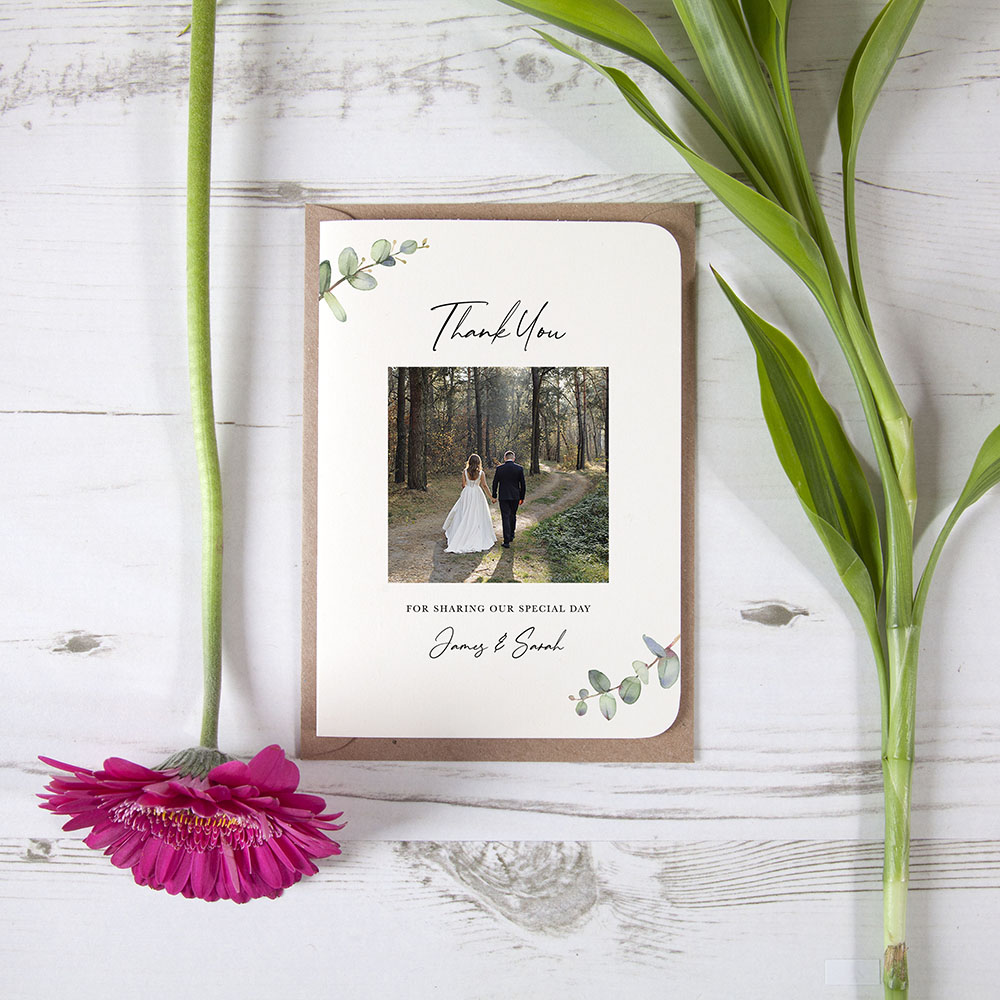 'Campagna Eucalyptus' Folded Photo Thank You Card