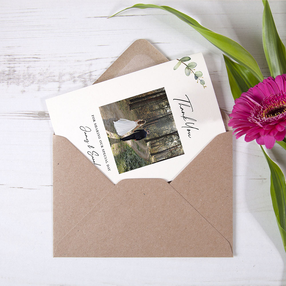'Campagna Eucalyptus' Folded Photo Thank You Card