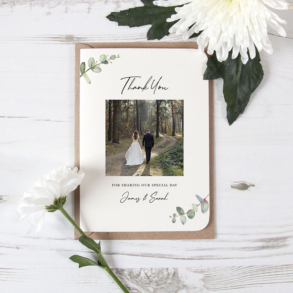 'Campagna Eucalyptus' Folded Photo Thank You Card