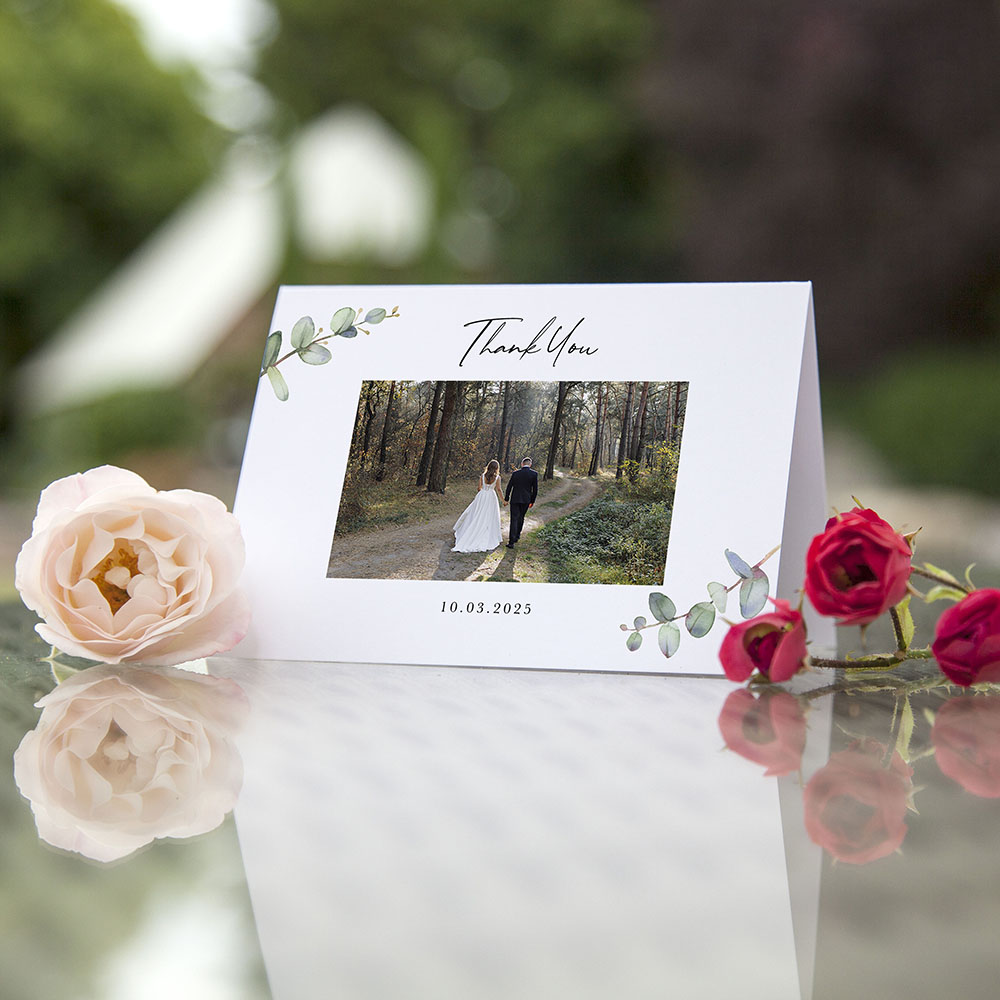 'Campagna Eucalyptus' Folded Photo Thank You Card