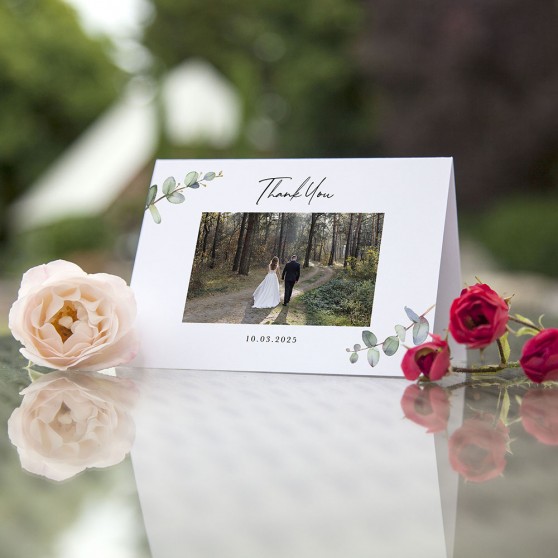 'Campagna Eucalyptus' Folded Photo Thank You Card