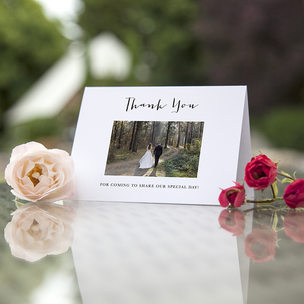 'Classic 30' Folded Photo Thank You Card