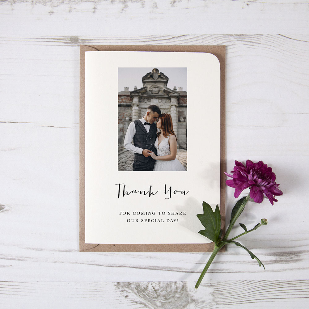 'Classic 30' Folded Photo Thank You Card