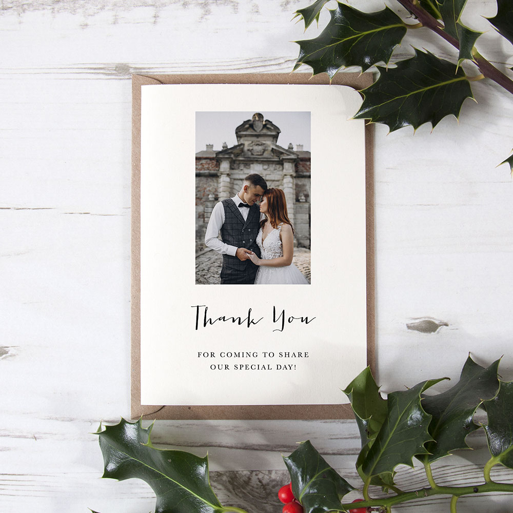 'Classic 30' Folded Photo Thank You Card